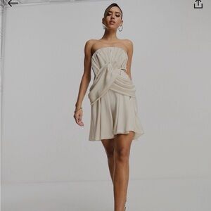 Elegant Cream Strapless Dress ASOS